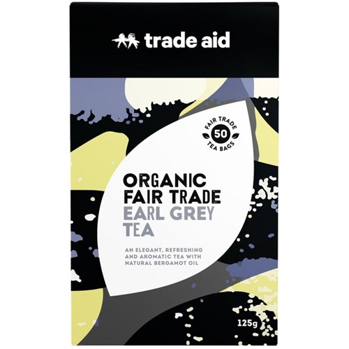 Trade Aid Fair Trade Organic Tea Bags Earl Grey, Pack of 50