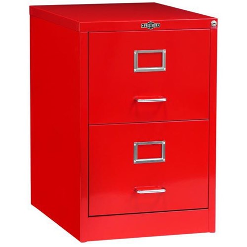 Precision Vintage Filing Cabinet 2 Drawer Gloss Red