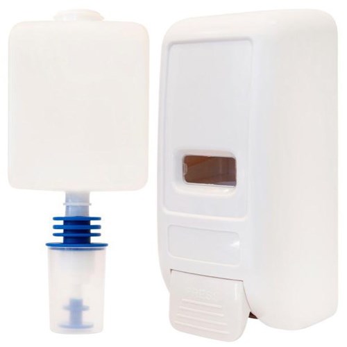 Geller Liquid Soap & Hand Sanitiser Dispenser & Refillable Cartridge White 1L