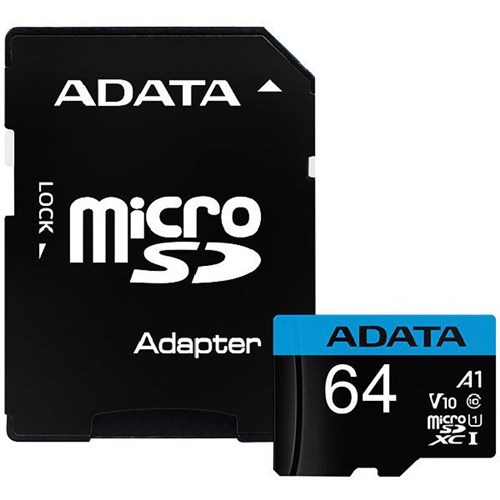 Adata Premier V10 UHS-I A1 Micro SDXC Card & Adapter 64GB