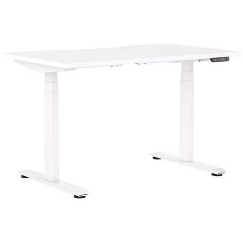 Klever Electric Single User Height Adjustable Desk 1200mm Snowdrift/White