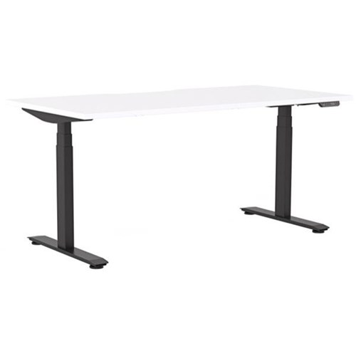 Klever Electric Single User Height Adjustable Desk 1500mm Snowdrift/Black