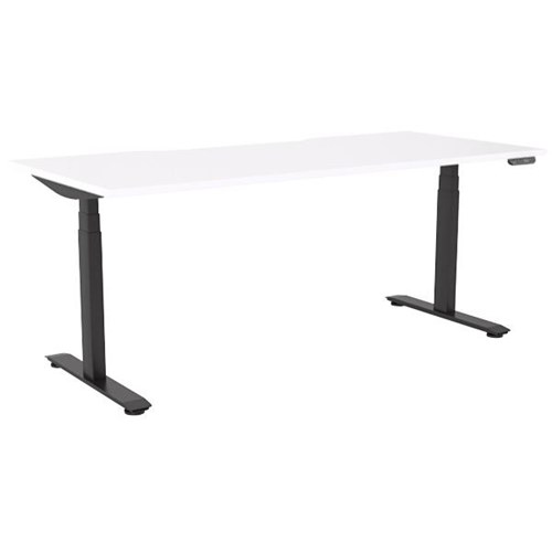 Klever Electric Single User Height Adjustable Desk 1800mm Snowdrift/Black