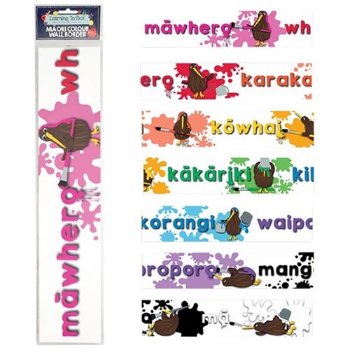 Learning Toolbox Colours Maori Wall Border 110x515mm, Pack of 7