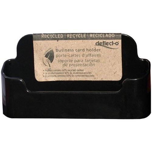 Deflecto Business Card Holder Recycled Plastic Single Pocket Black