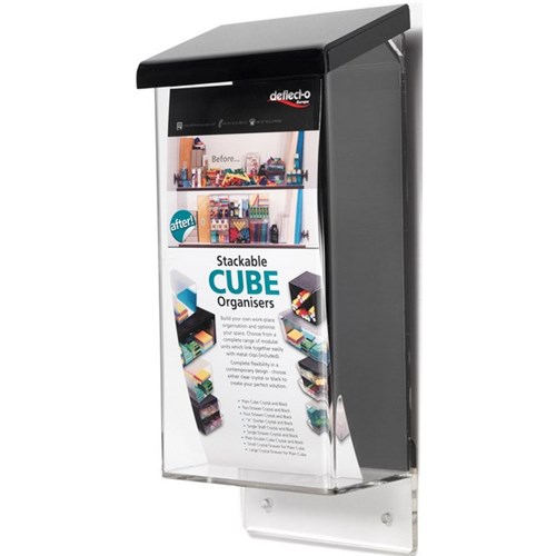 Deflecto Brochure Holder Outdoor With Lid DLE 1 Tier Clear/Black