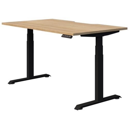 Switch Electric Single User Height Adjustable Desk 1500mm Classic Oak/Black