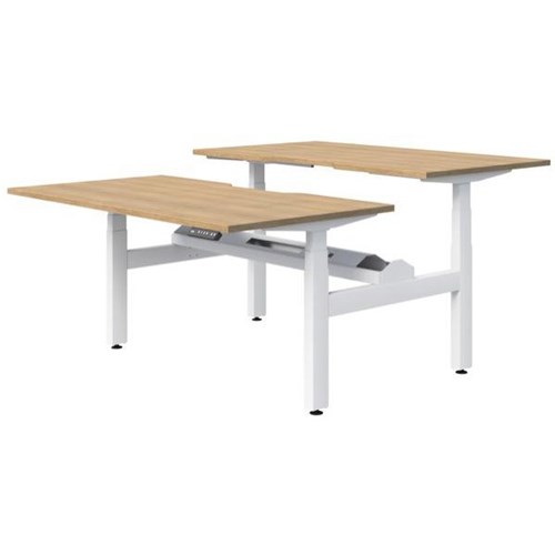 Switch Electric 2 Pod Height Adjustable Desk 1200mm Classic Oak/White