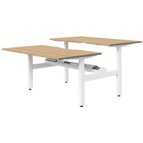 Switch Electric 2 Pod Height Adjustable Desk 1500mm Classic Oak/White