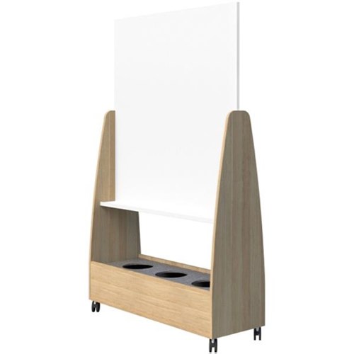 Switch Whiteboard Mobile & Planter Shelf 1220mm Classic Oak