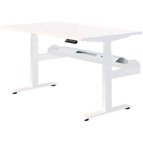 Fiord Plus Electric Single User Height Adjustable Desk 1800mm Snowdrift/White