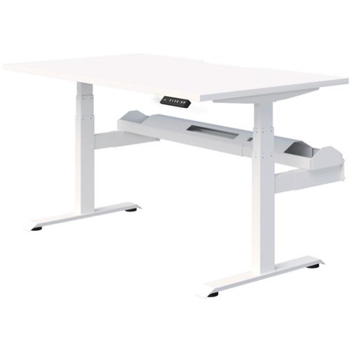 Switch Plus Electric Single User Height Adjustable Desk 1500mm Snowdrift/White