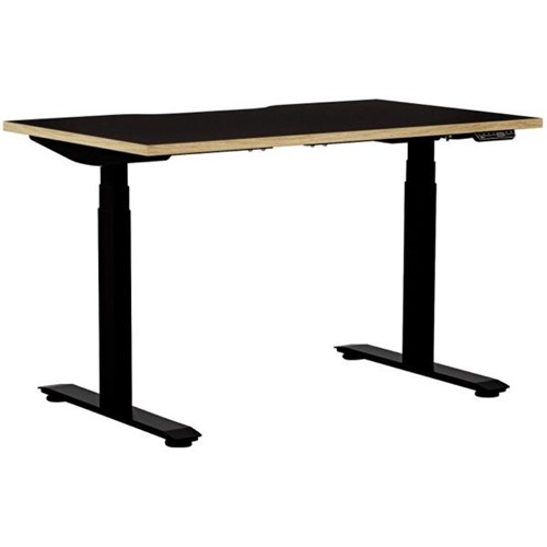 Klever Electric Single User Height Adjustable Desk 1200mm Black/Classic Oak/Black