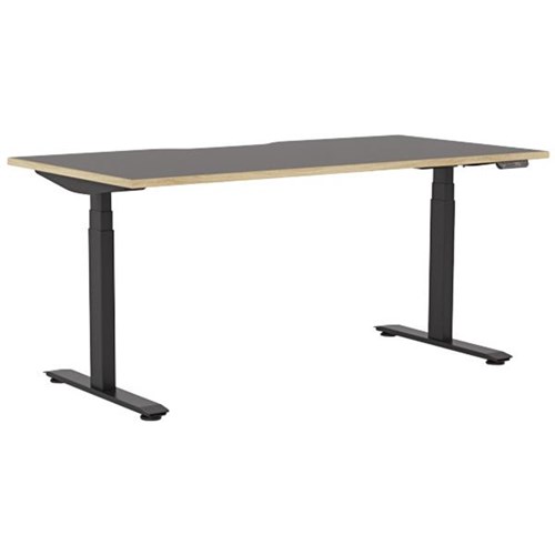 Klever Electric Single User Height Adjustable Desk 1500mm Black/Classic Oak/Black