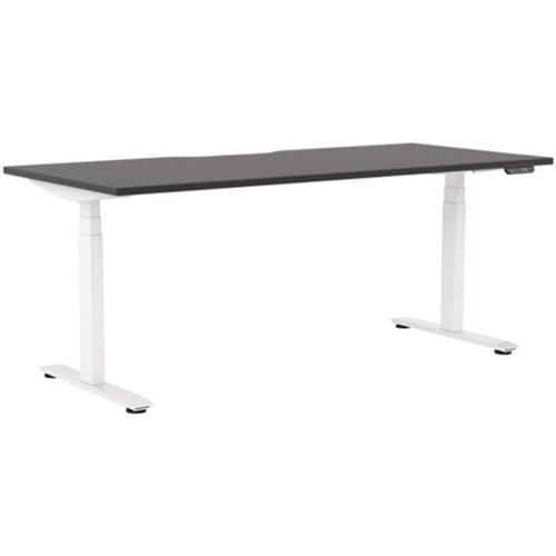 Klever Electric Single User Height Adjustable Desk 1800mm Black/White