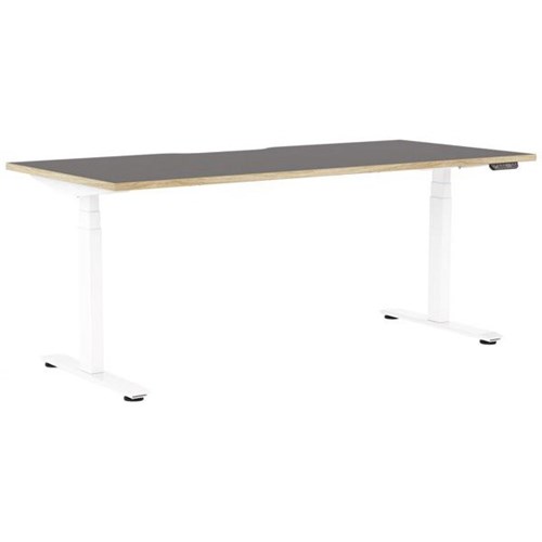 Klever Electric Single User Height Adjustable Desk 1800mm Black/Classic Oak/White
