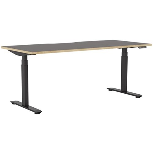 Klever Electric Single User Height Adjustable Desk 1800mm Black/Classic Oak/Black