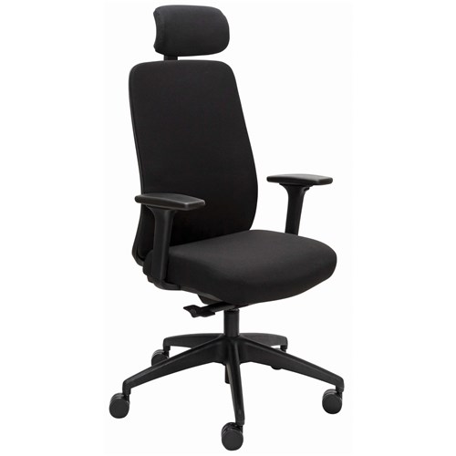 Buro Vela Task Chair With Head Rest & Arms High Back Black