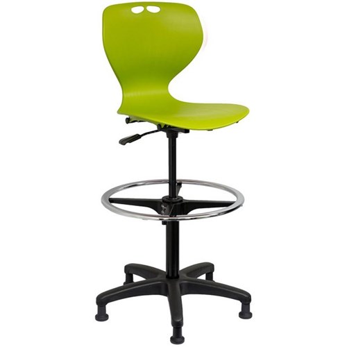 Mata Architectural Chair With Footring & Glides Olive
