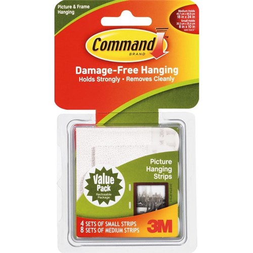 Command™ Picture Hanging Strips  Small & Medium, Pack of 12