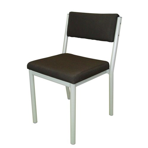 MS3 Stacker Chair Silver Frame Ebony Black Fabric
