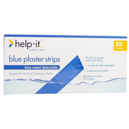 Help-It Finger Extension Plasters 160x20mm Blue, Pack of 50