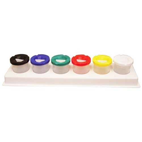 DAS Non Spill Paint Pots With Tray, Set of 6