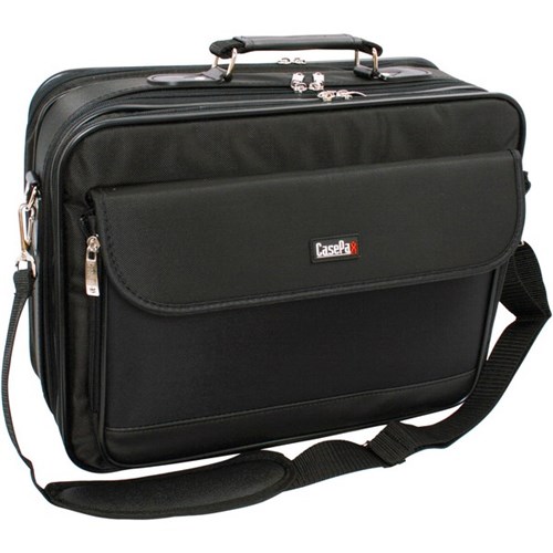 Casepax Laptop Case 3 Compartments Fits 16 Inch Nylon Black