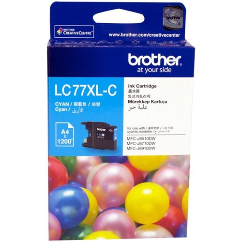 Brother LC77XL-C Cyan Ink Cartridge High Yield