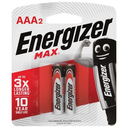 Energizer Max AAA Alkaline Batteries, Pack of 2