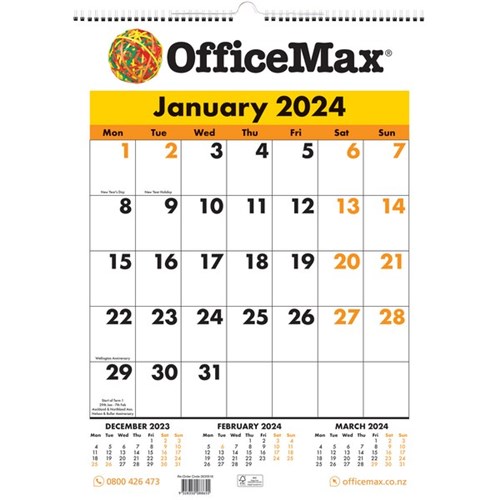 OfficeMax A3 Wall Calendar Month To View 2024 OfficeMax NZ