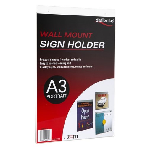 Deflecto Wall Mount Sign & Menu Holder A3 Portrait 47201