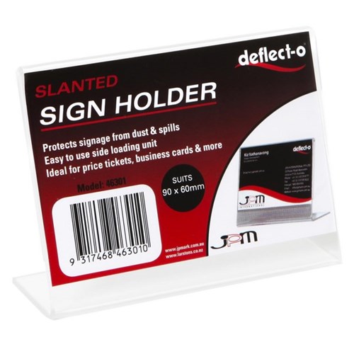 Deflecto Business Card Sign Holder, 46301, Landscape