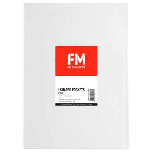 FM L-Shaped Pockets 3 Pocket A4 Clear