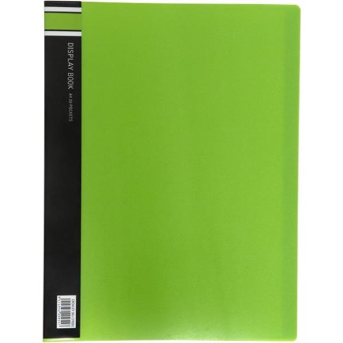 FM Vivid A4 Display Book 20 Pocket Lime Green