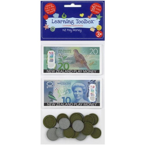 NZ Play Money 20 Coins & 40 Notes, Pack of 60