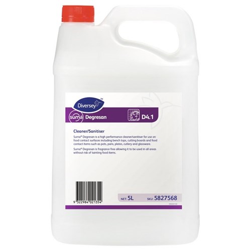 Diversey Suma Degresan D4.1 Cleaner Sanitiser 5L, Carton of 2