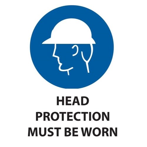 Head Protection Must Be Worn Safety Sign 340x240mm 