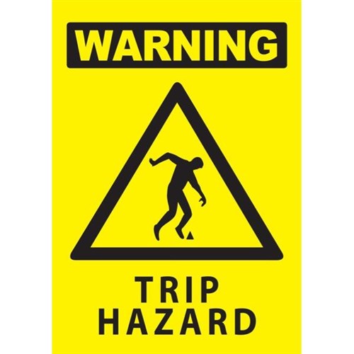 Warning Trip Hazard Safety Sign 340x240mm | OfficeMax NZ