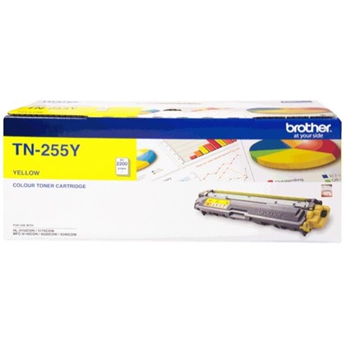 Brother TN-255Y Yellow Laser Toner Cartridge High Yield