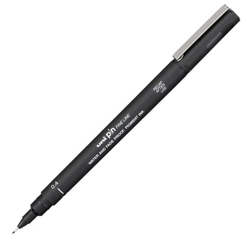 Uni Pin Black Fine Line Pen Fine Tip 0.4mm | OfficeMax NZ