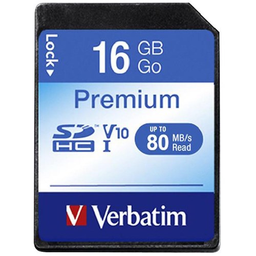 Verbatim SDHC Memory Card 16GB Class 10