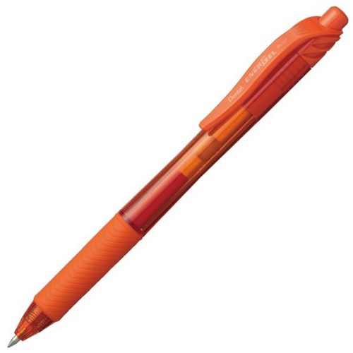 Pentel Energel-X Orange Retractable Rollerball Gel Pen 0.7mm Fine Tip