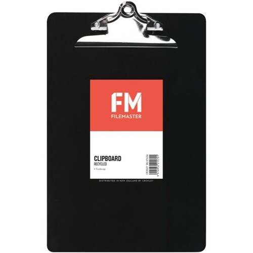 FM Recycled Plastic Clipboard Foolscap Black