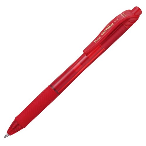Pentel Energel-X Red Retractable Rollerball Gel Pen 0.7mm Fine Tip