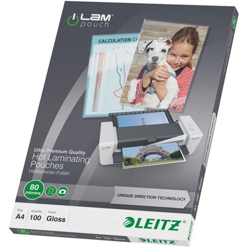 Leitz iLam A4 Laminating Pouches Premium 80 Micron, Pack of 100