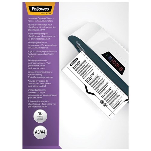 Fellowes A4 Laminator Cleaning Sheets, Pack of 10