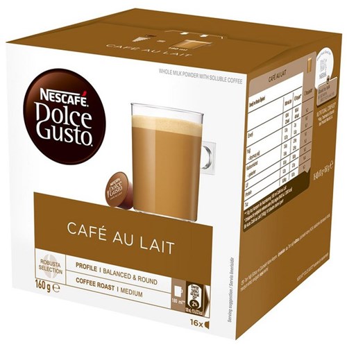 NESCAFÉ Dolce Gusto Café Au Lait Coffee Capsules, Box of 16