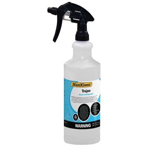 MaxKleen Trojan Cleaner & Degreaser Empty Trigger Spray Bottle Kit 1L