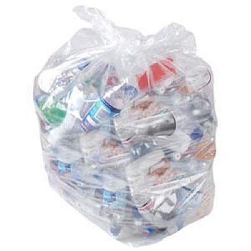 Plastic Rubbish Bag Clear 240L 40 Micron, Pack of 50